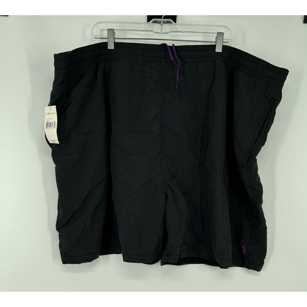 Polo by Ralph Lauren Black Swim Trunks with Purple Details